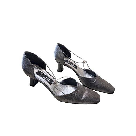 Stuart Weitzman  dark gray shoes block heels of 2.5 inches tall size 8.SKU 3034 - Picture 3 of 11